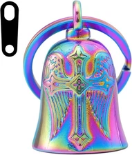 Cross Bell - key chain Bells for Biker protect the rider Accessories Rainbow