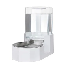 Sfozstra Gravity Water Bowl Dispenser  Automatic 4L White Cat Stainless Steel...