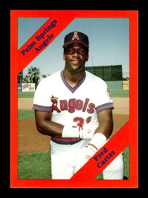 1989 Cal League Palm Springs Angels 45 Fred Carter BXCP09
