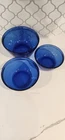 Vintage Anchor Hocking USA Cobalt Blue Glass Nesting Mixing Bowl- Set of 3