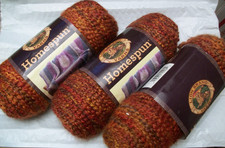 Lot Of 3 Lion Brand HOMESPUN Yarn WILDFIRE 408 6oz 185 Yds. Bulky