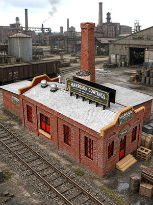 O Scale HARRISON COATINGS MULTI CONFIGURABLE FACTORY (WOOD KIT)