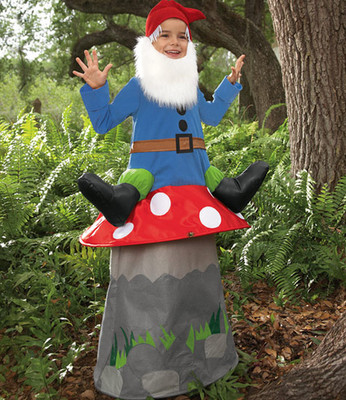 Wishcraft Chasing Fireflies Unisex Size 8 GARDEN GNOME ON MUSHROOM, Halloween