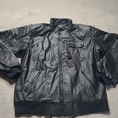 Tony Lama, Vintage Tony Lama Black Leather Motorcycle Biker Jacket Coat Mens L Large USA