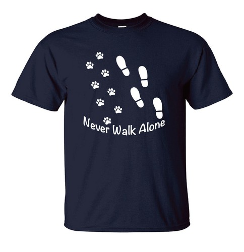 Never walk alone dog lovers T-Shirt | Dog walkers Novelty T-shirt Unisex tee - Picture 9 of 9