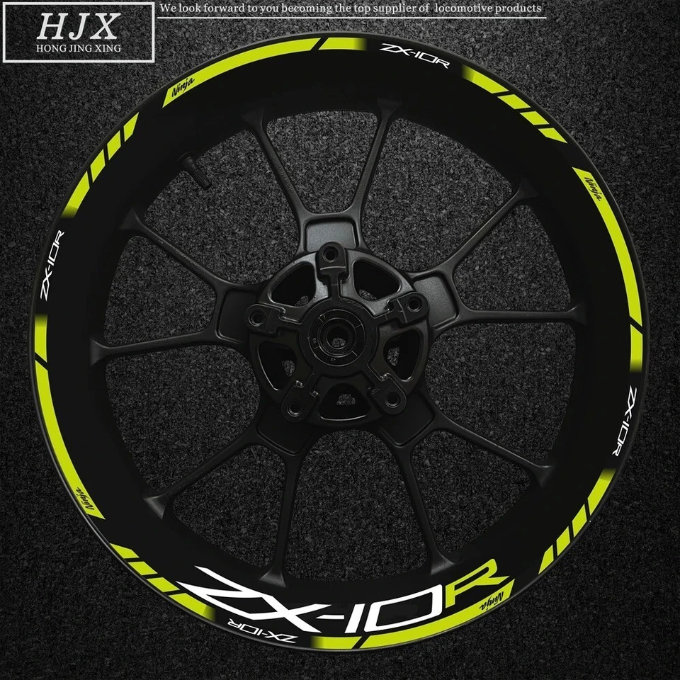 Calcomanías de llantas de motocicleta tickers triples laminados para Kawasaki Ninja ZX-10R Foto 3 de 4