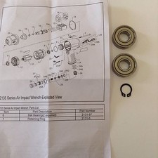 Ingersoll Rand 2 Bearings 2131-97 Retaining Ring 2131-6 Fits Ir2135 Ir2131 Ingersoll Rand 2 Bearings 2131-97 Retaining Ring 2131-6 Fits Ir2135 Ir2131
