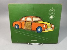 Oldskool Playskool Wood Inlaid Old Car Puzzle Old School Type Vintage