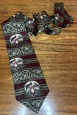 Vintage USA Made 100% Silk Men's Neck Tie Tabasco Brand Standard Oysters