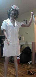 Party City Animated Faceless Nurse W/ Box Retired Halloween Prop Animatronic