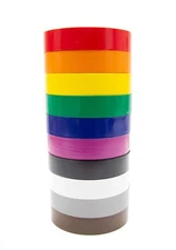 100 Rolls of Electrical Tape in Assorted Colors - .71" x 66 ft - 7 Mil