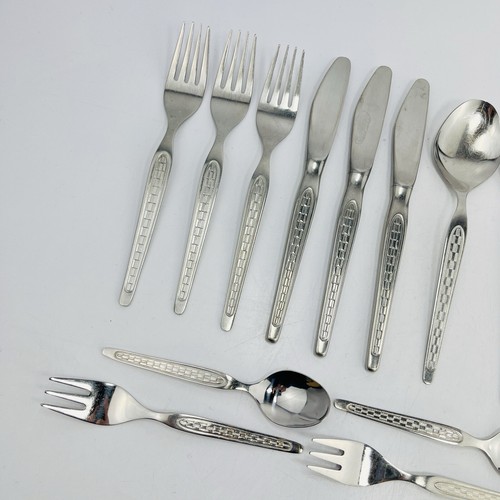 ABS 920 quadretti scacchiera DDR posate 17 pezzi coltello forchetta cucchiaio TL forchetta per torta - Foto 9 di 12