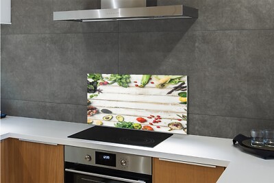 Tulup Küchenrückwand Spritzschutz aus Glas 100x50 Spinat Avocado Mais
