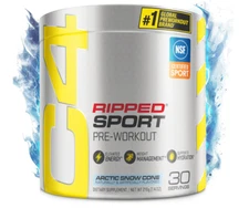 NEW C4 Ripped Sport Pre Workout Powder Arctic Snow Cone EX 04/2026
