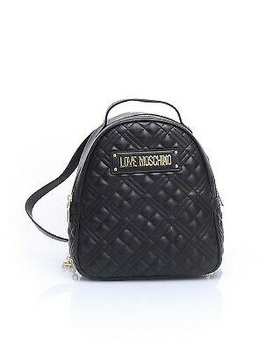 LOVE MOSCHINO Women Black Multi Logo Heart Backpack NWT  display picture 1