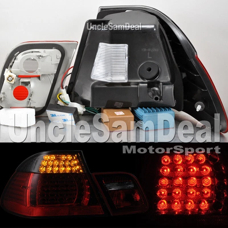 PARA BMW SERIE 3 CUPÉ 00-03 ROJO LENTE HUMO ROJO LED ÁMBAR SEÑAL LUCES TRASERAS Foto 2 de 2