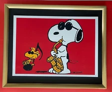 DEATH NYC Signed Large 16x20in Framed SNOOPY SCHULZ Graffiti PopArt MURAKAMI AP
