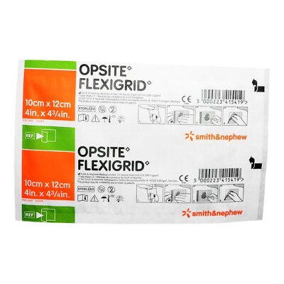 OpSite Flexigrid Transparent Dressing, 4 X 4 3/4 Inch, 1 Dressing, Ref: 66024629