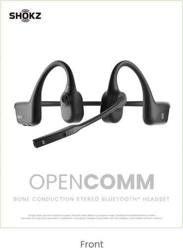 AfterShokz OpenComm Open-Ear Bone Conduction Stereo Bluetooth Headset - Slate... - Picture 9 of 11