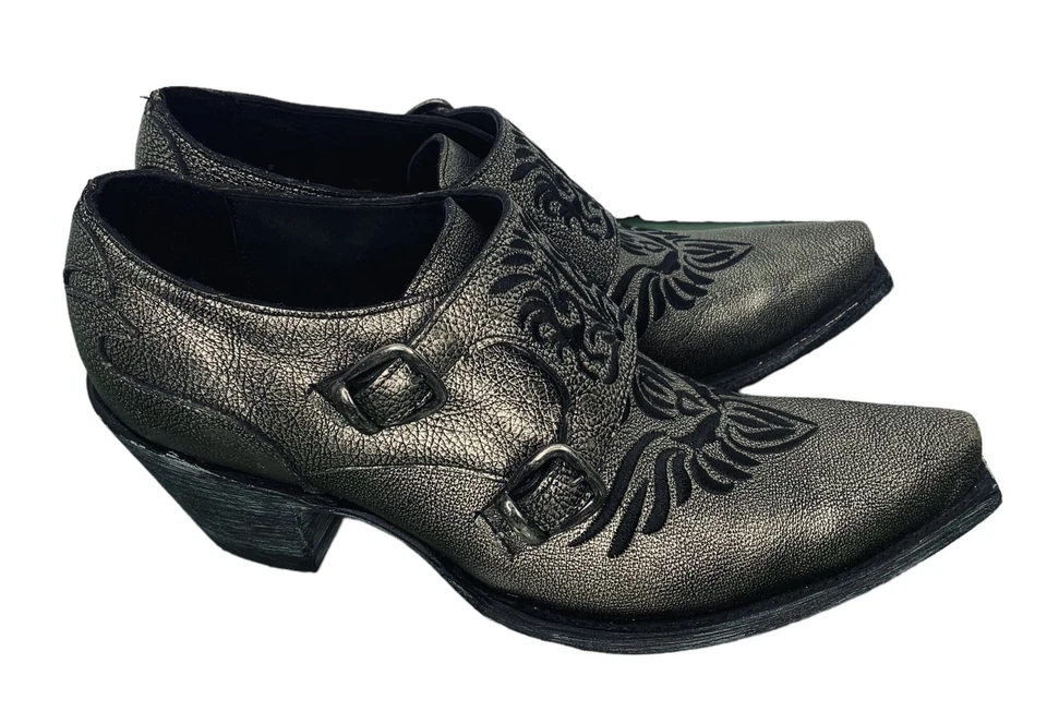 Old Gringo Taos Fiesta Monk Correa X Puntera Botines Mujer Talla 9.5 Metálicos Foto 4 de 4