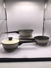 Vintage Chilton Childs Toy Set Pots and Pan Blue Brown Tan w/Utensils- 18 Pieces