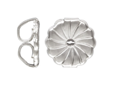 6 PCS - 9mm Extra Large Earring Back Sterling Silver Heavy Earring Support .925 