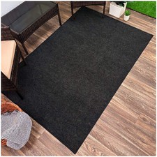 Koeckritz Economy Ribbed Black Ice Indoor/Outdoor Area Rug for Patios Porches