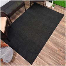 Koeckritz Economy Ribbed Black Ice Indoor/Outdoor Area Rug for Patios & Porches