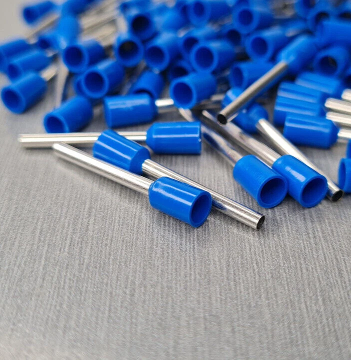 25-1000Pcs E1518 16AWG 1.5mm² BLUE Insulated Ferrule Bootlace Terminals Crimp - image 2 of 4