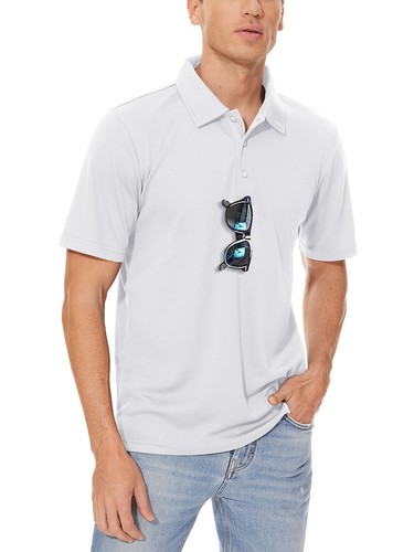 Men's Casual Polo Shirts Short Sleeve Quick Drying Outdoor Golf Sport Work Tops - Picture 116 of 126