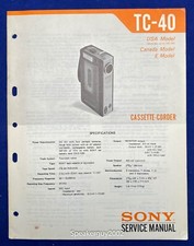 Original Sony TC-40 / Cassette -Corder Service Manual -- 1