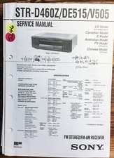 Sony Str-d460z Str-de515 Str-v505 Receiver Service Manual Original Sony Str-d460z Str-de515 Str-v505 Receiver Service Manual Original