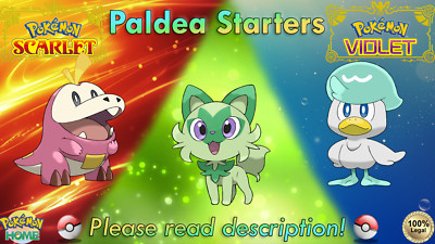  Shiny Non-shiny Sprigatito Fuecoco Quaxly 6IV Scarlet Violet HOME ( Legal)