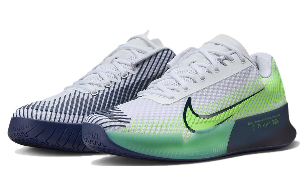 NikeCourt Air Zoom Vapor 11 HC White Green Strike Navy - DR6966