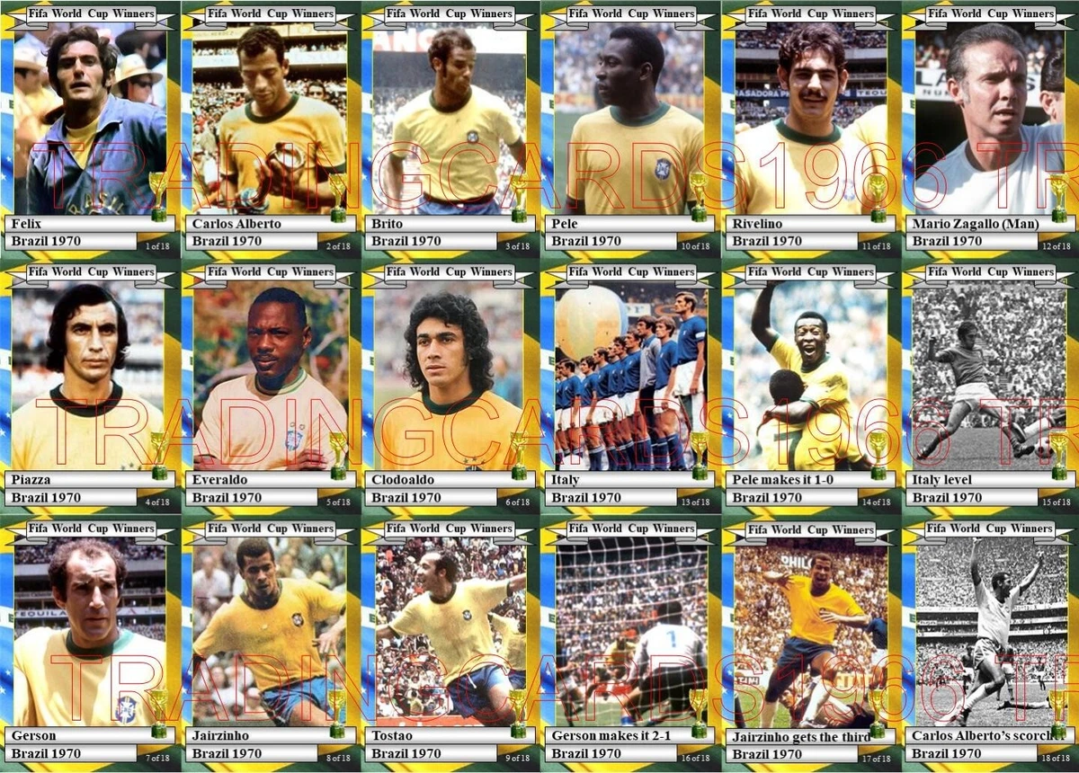 Brazil 1970 World Cup winners football trading cards Pele | eBay