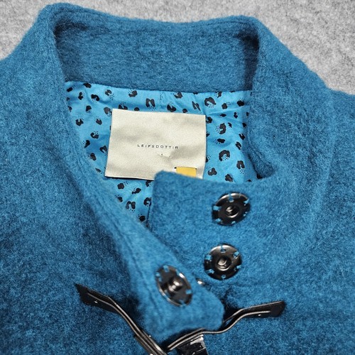 Womens LEIFSDOTTIR ANTHROPOLOGIE Wool Blend Zip Buckle Jacket Sz 14 - Picture 7 of 10