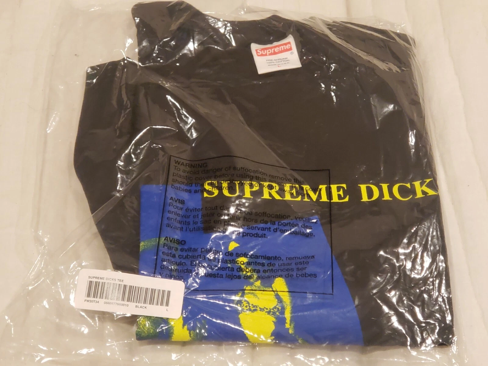 Supreme Dicks Tee Size LARGE Black