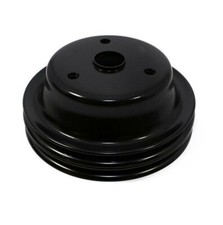 Sb Chevy Crankshaft Pulley 2 Groove Long Water Pump Lwp Black Aluminum Sbc 350