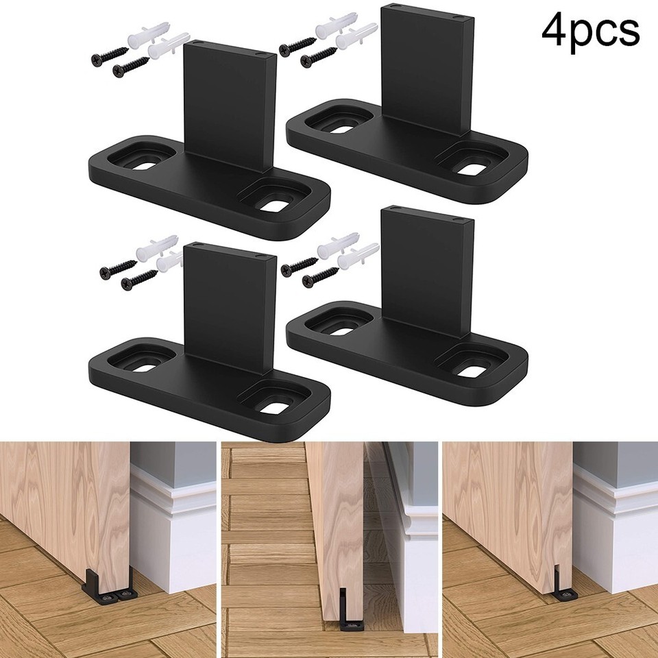 Hot New Barn Door Guides Door Hardware Sliding 4 Pcs Anti Swinging