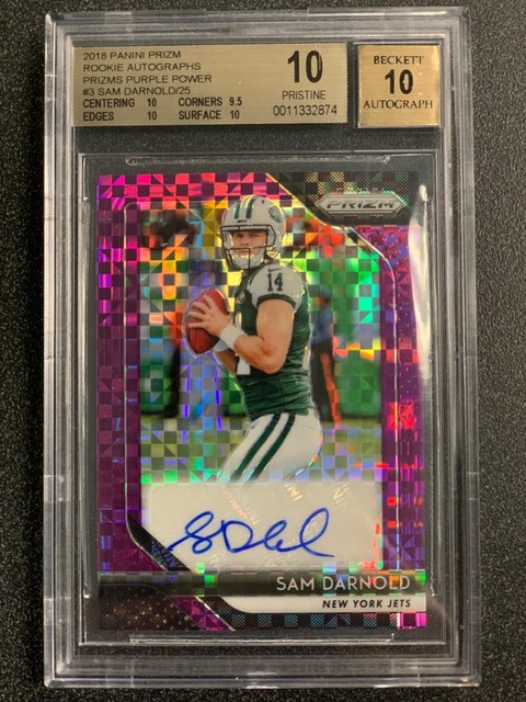 2018 Sam Darnold ROOKIE AUTO PURPLE POWER PRIZM - PRISTINE BGS 10 AUTO 10 (PSA)