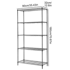 4/5 Tier Metal Storage Rack Shelving Wire Shelf Home Kitchen Office Unit Stand