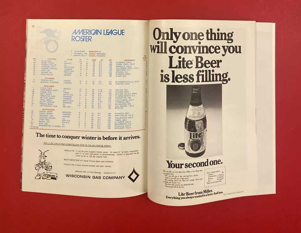 1975 MLB Baseball ALL STAR GAME Program Vintage Milwaukee Brewers Hank Aaron - Image 4 of 4