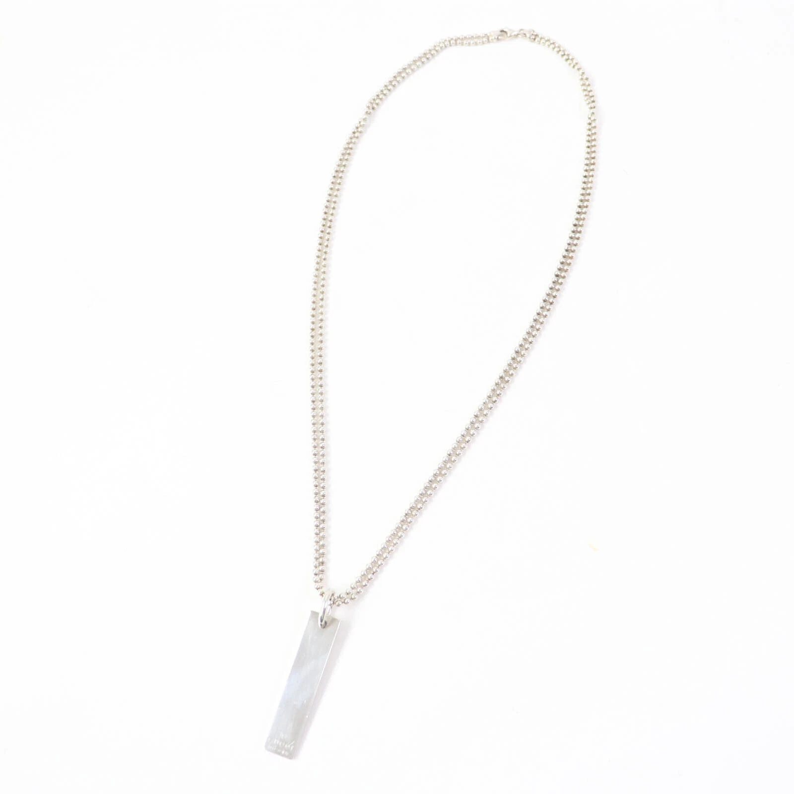 Collier chaîne à double boule plaque logo Gucci AG925 argent bijoux femmes 
