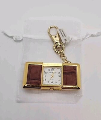 Joan Rivers Classics Embossed Leather Slide Open Watch Key Chain 