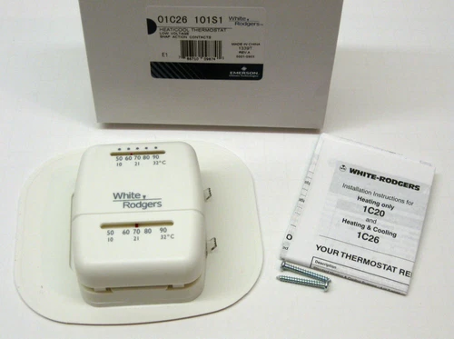 1C26-101 White Rodgers Wall Thermostat 24V Heat Cool Economy Value