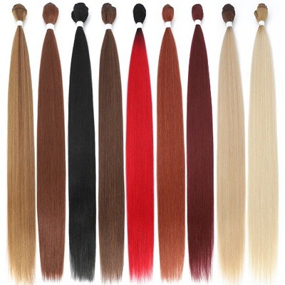 Straight Hair Bundles Extensions Smooth Ombre Hair Weaving 36Inch Super Long 