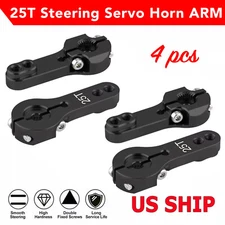4 Pack Black Aluminum 25T Steering Servo Motor Horn Arm For Futaba Savox