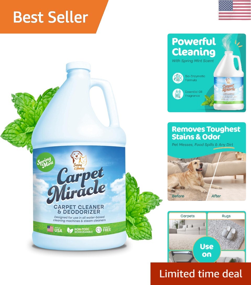- Carpet Cleaner Shampoo Solution for Machine Use, Deep Stain Remover and Odo...-image