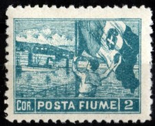 ✔️ FIUME 1919. 2C TIMBRE NON ÉMIS Sassone 59/I MLH* PERFORATION 101/2 RRR CV ...