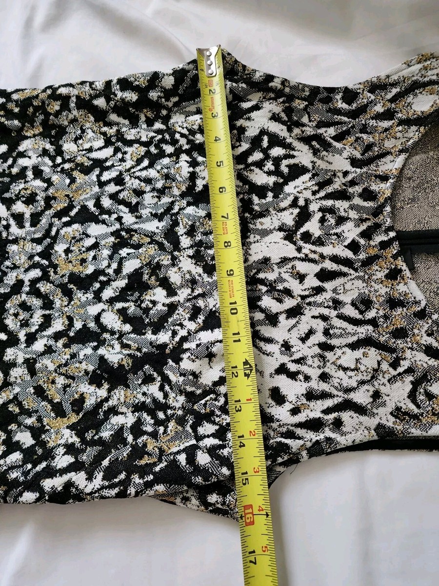 F972 XL 10 セントジョン ラメ ニット テーラードJKT レディース St. John Collection Metallic Pixelated Jacquard Topper
